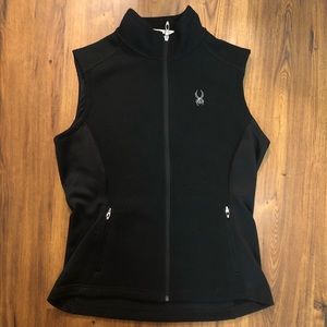 Spyder Ladies Large Double Zip Pockets Full Zipper Black Vest